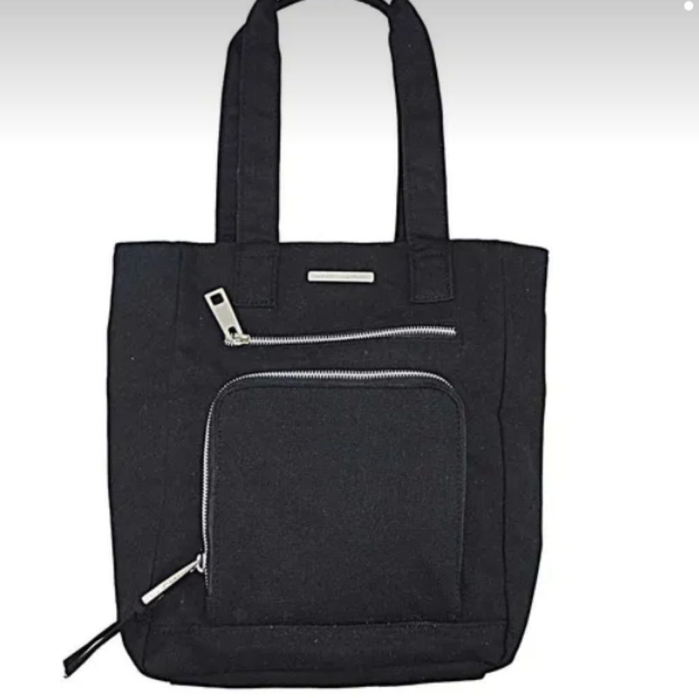 Marc Jacobs Black  Canvas Zippered Tote Bag